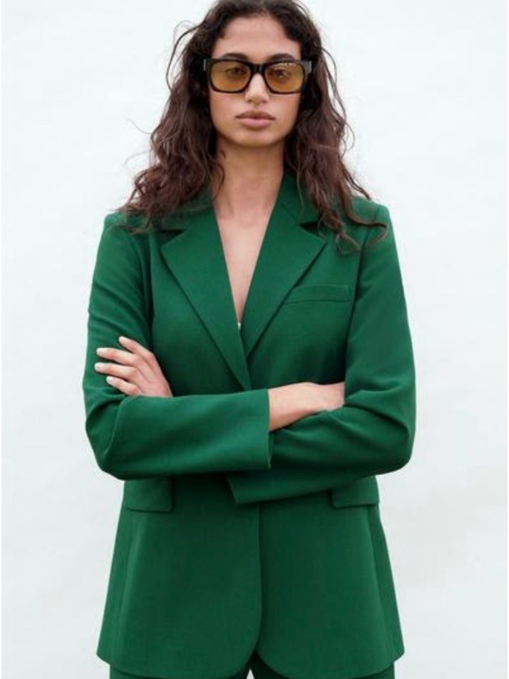 Zara Deep Green Tailored Blazer